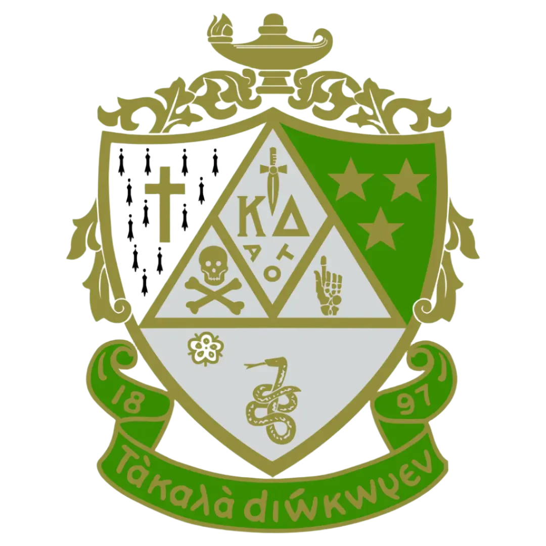 The official Kappa Delta sorority crest, representing the Kappa Delta collection of custom rugs by Sirenicate Rugs.