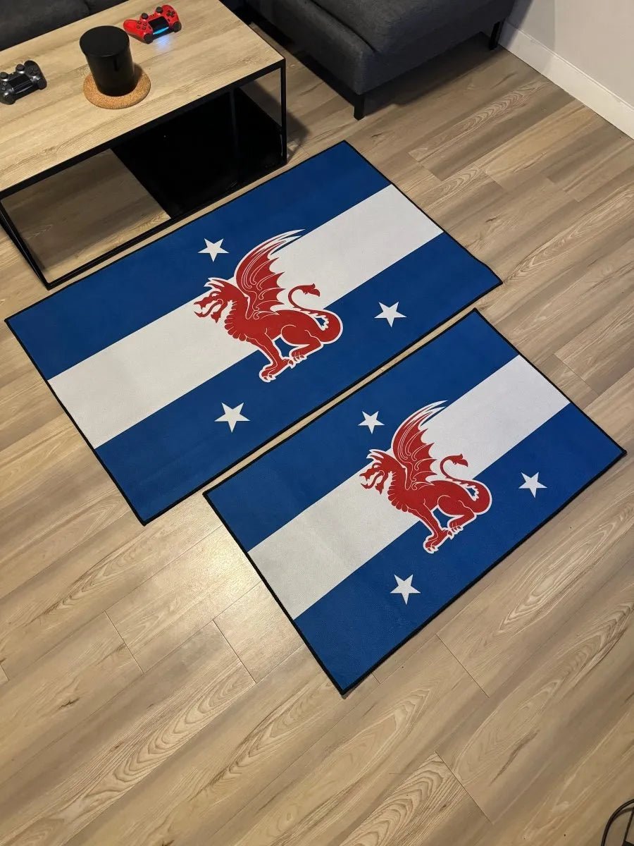 Beta Theta Pi Custom Fraternity Rug – Dragon Flag Design - Custom Rug | Sirenicate Rugs