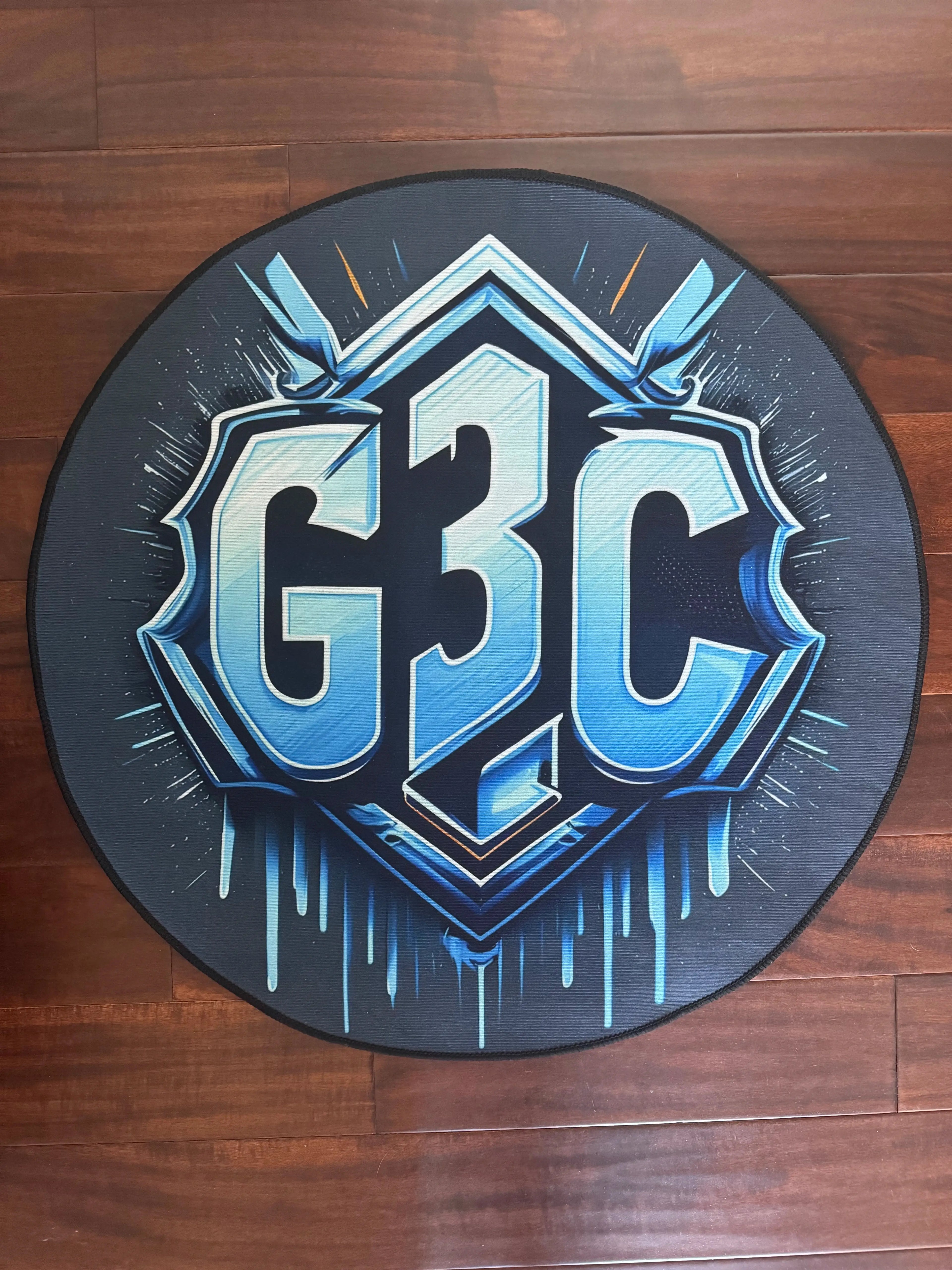 G3C custom logo rug with brand design and non-slip backing, crafted to elevate professional identity in office space.
