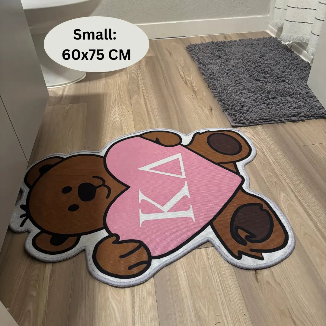 Kappa Delta Bear Custom Sorority Rug – Greek Life Decor with Heart - Custom Rug | Sirenicate Rugs