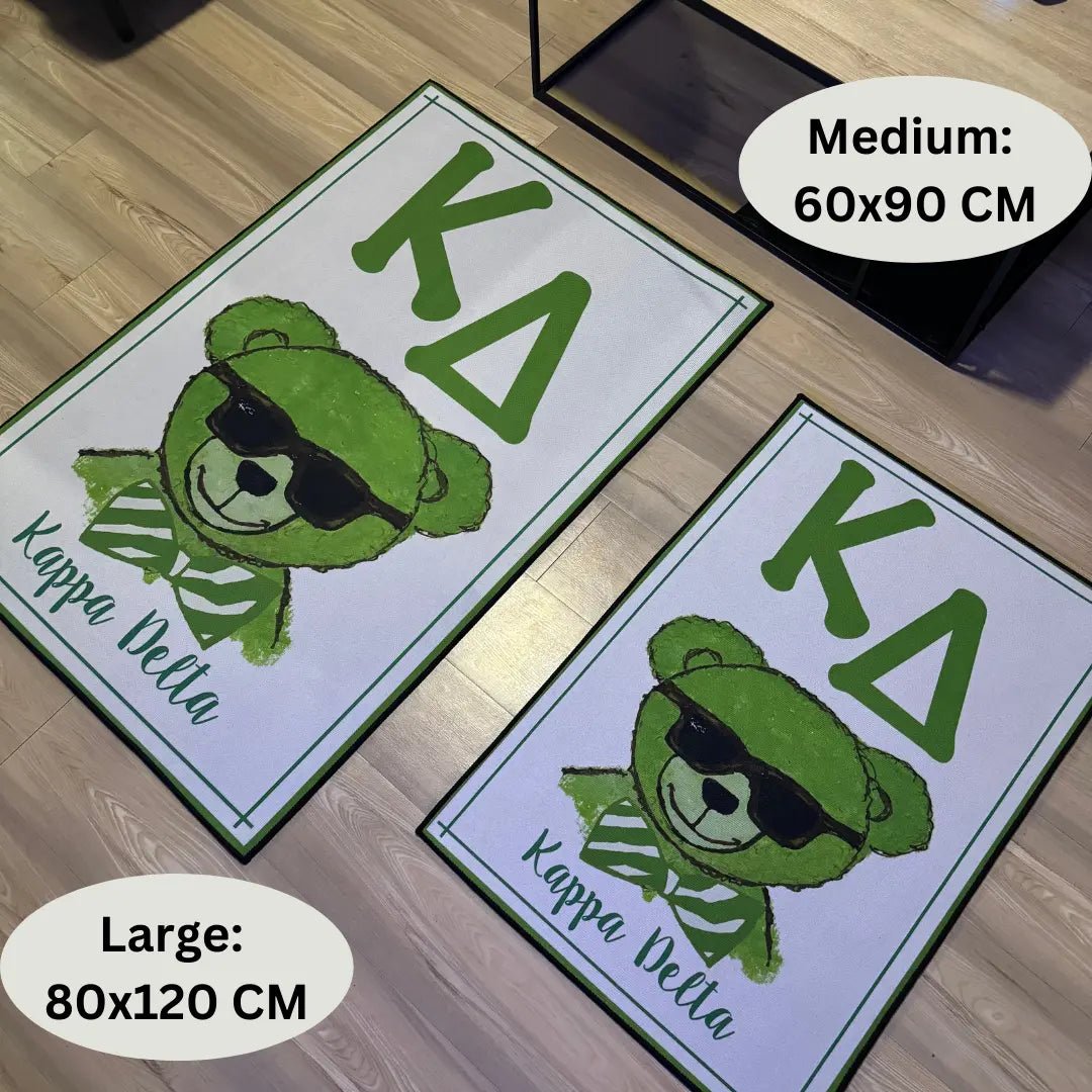 Kappa Delta Bear Custom Sorority Rug – Stylish Greek Life Decor - Custom Rug | Sirenicate Rugs