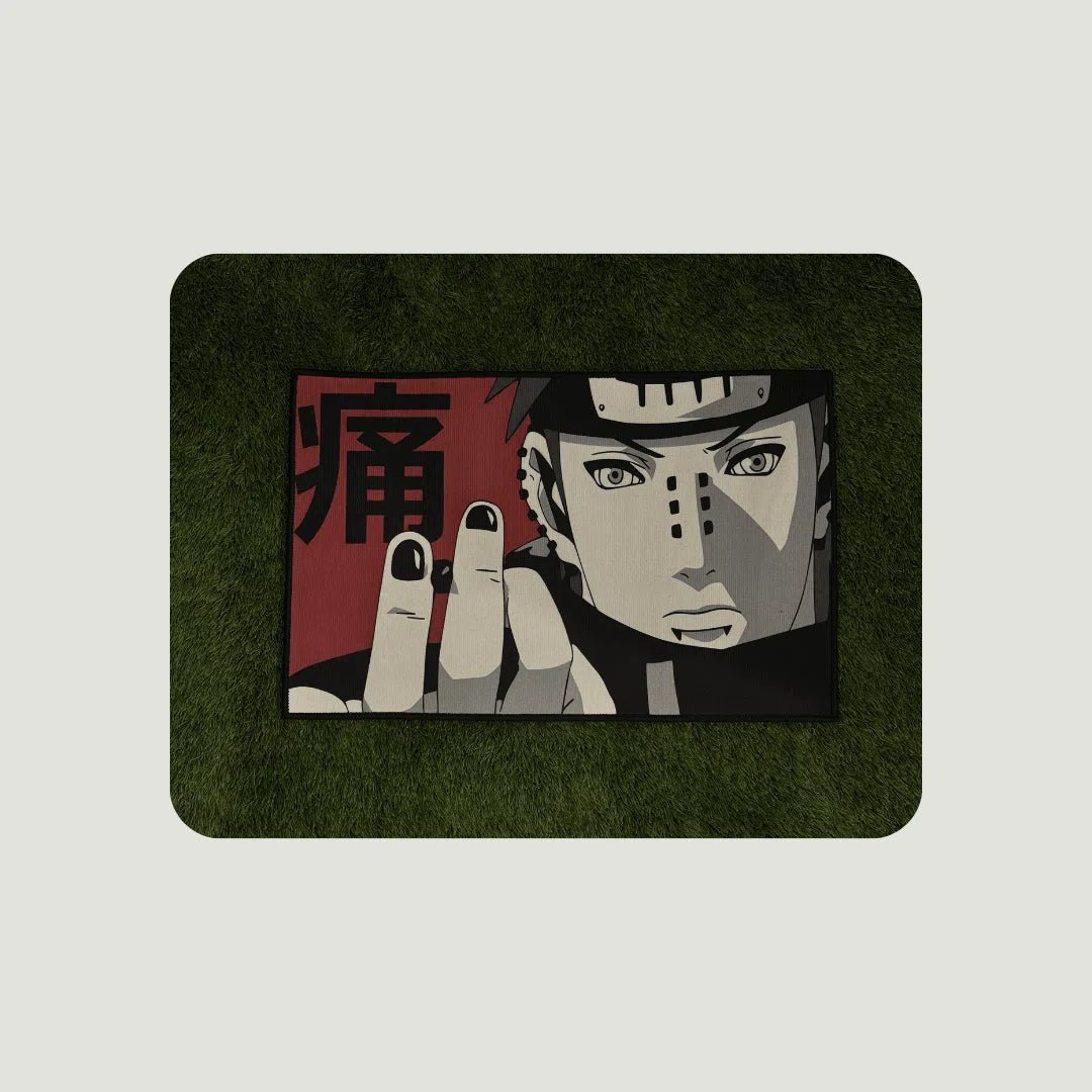 Pain Rugs in various sizes laid on turf, capturing vibrant colors and size contrast in natural light.