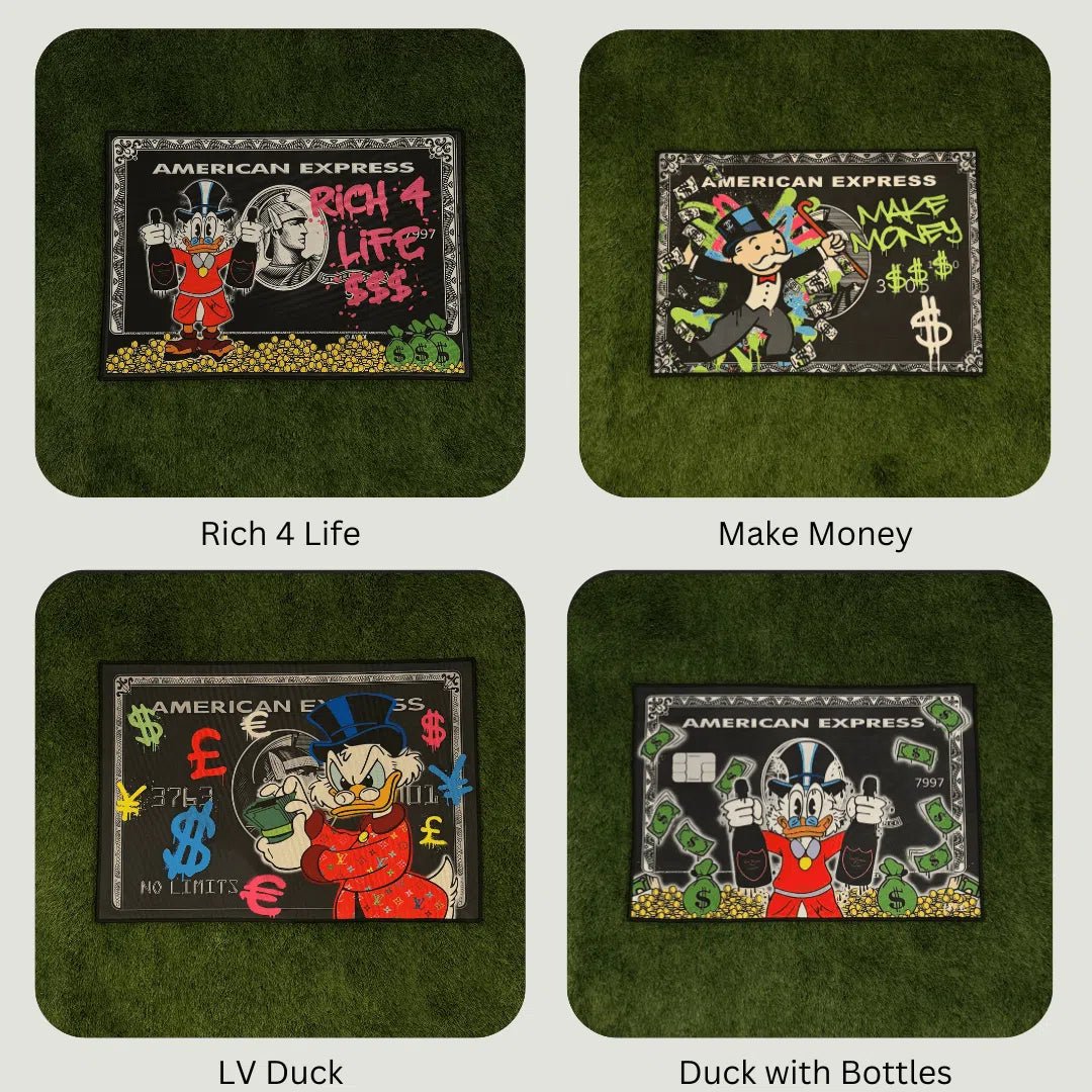 Rich 4 Life rug placed on green turf, showing scale, texture, and vibrant design in natural lighting.