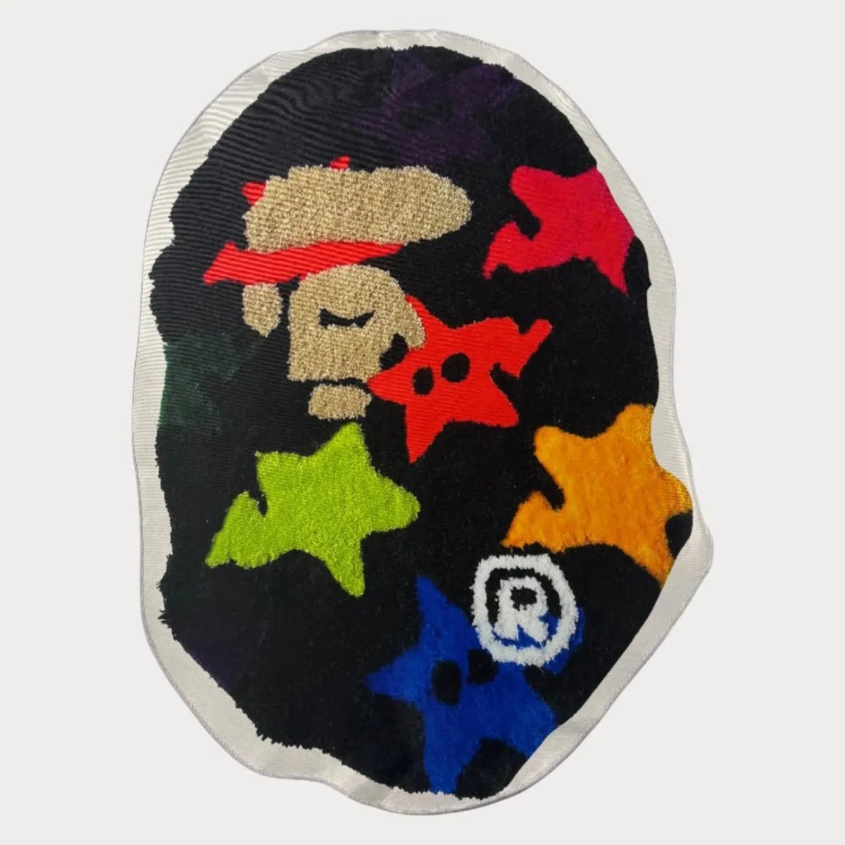STAR BAPE Rug featuring the iconic shooting star graphic, laid flat on a clean background.