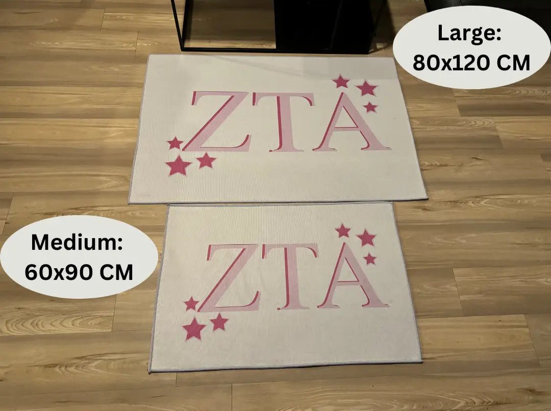 ZETA Letters Custom Sorority Rug – Personalized Greek Life Decor with Stars - Custom Rug | Sirenicate Rugs