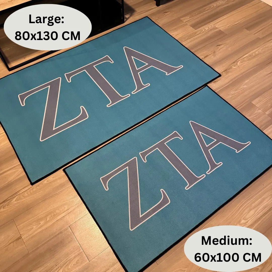 ZETA Letters Greek Life Rug – Custom Sorority Decor - Custom Rug | Sirenicate Rugs