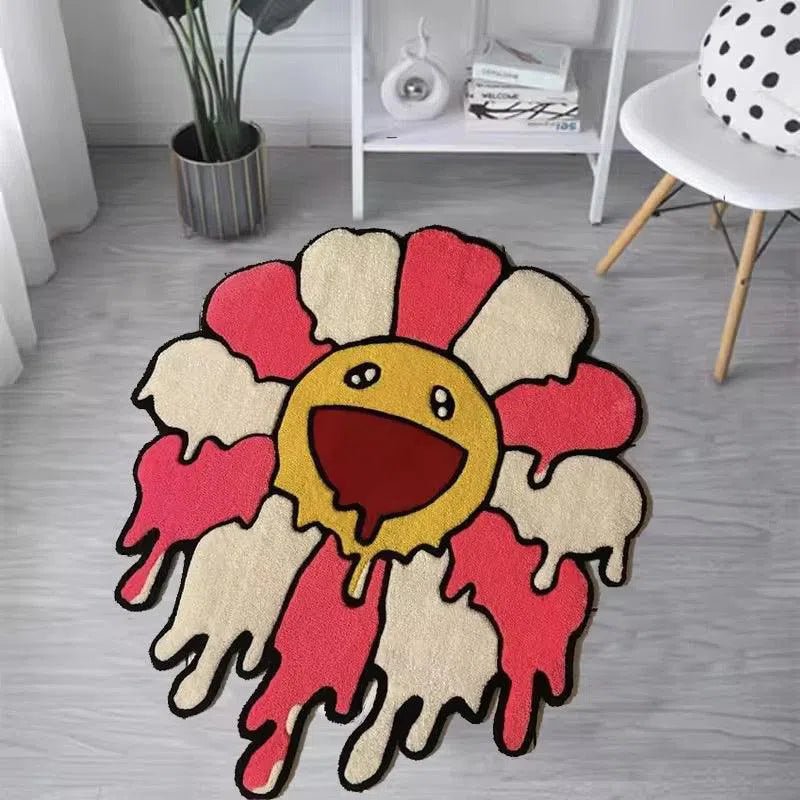 Pink Drip Flower Custom Rug - Custom Rug | Sirenicate Rugs