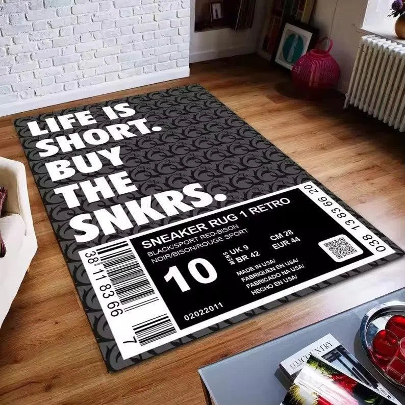 Sneaker Box Label Rug – OG Black Edition - Custom Rug | Sirenicate Rugs